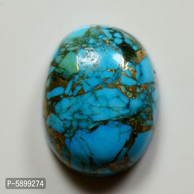 Stylish Copper Turquoise Gemstone 7.25 Ratti 6.59 Carat Firoza Oval Rashi Ratan-thumb3