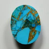 Stylish Copper Turquoise Gemstone 7.25 Ratti 6.59 Carat Firoza Oval Rashi Ratan-thumb3