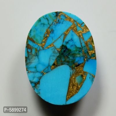 Stylish Copper Turquoise Gemstone 7.25 Ratti 6.59 Carat Firoza Oval Rashi Ratan-thumb4