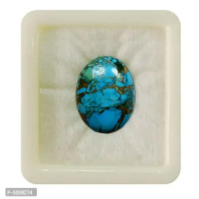 Stylish Copper Turquoise Gemstone 7.25 Ratti 6.59 Carat Firoza Oval Rashi Ratan-thumb0