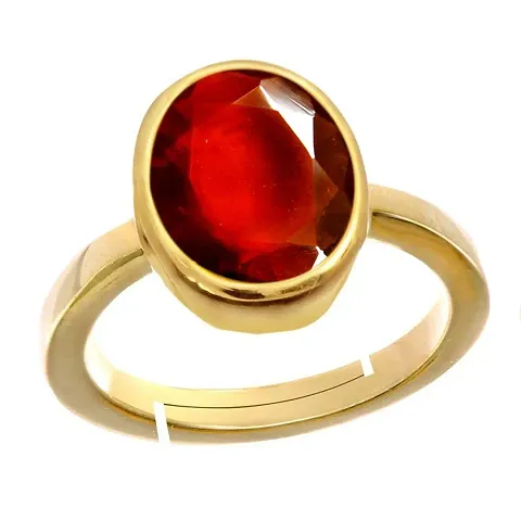 Real Stone Gold Plated Garnet Ring