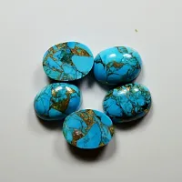 7.25 Ratti 6.89 Carat Natural Copper Turquoise 1 Pcs Firoza Oval Shape Loose Gemstone Chakra Healing Ratan-thumb3