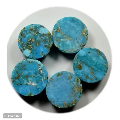 11.25 Ratti 10.12 Carat Natural Copper Turquoise 1 Pcs Firoza Round Loose Gemstone Chakra Healing Ratan-thumb4