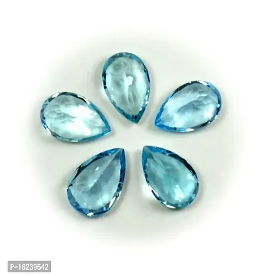 5.25 Ratti 4.77 Carat Natural Blue Topaz Pear Shape Nila Pukhraj Loose Gemstone Astrology Ratan 1 Pcs-thumb4