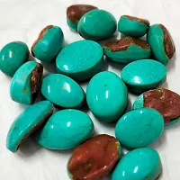 7.25 Ratti 6.89 Carat Natural Arizona Turquoise 1 Pcs Firoza Oval Shape Loose Gemstone Crystal Healing Ratan-thumb1