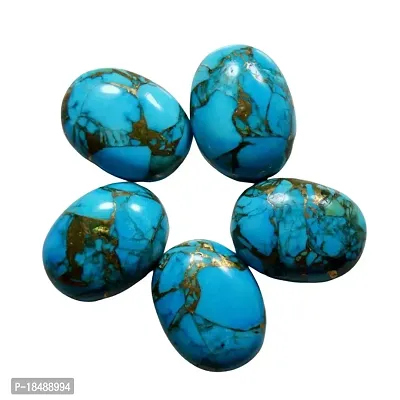 7.25 Ratti 6.89 Carat Natural Copper Turquoise 1 Pcs Firoza Oval Shape Loose Gemstone Chakra Healing Ratan-thumb0