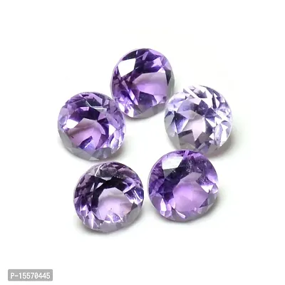 4.25 Ratti 3.86 Carat Natural Amethyst Round Shape Jamunia Loose Gemstone Ratan 1 Pcs