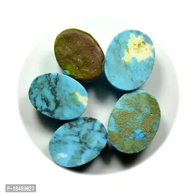 10.25 Ratti 9.25 Carat Natural Line Turquoise 1 Pcs Firoza Oval Shape Loose Gemstone Reselling Astrologer-thumb4