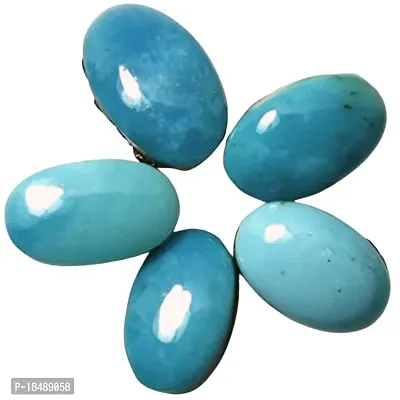 7.25 Ratti 6.89 Carat Natural Arizona Turquoise 1 Pcs Firoza Oval Shape Loose Gemstone Crystal Healing Ratan-thumb0