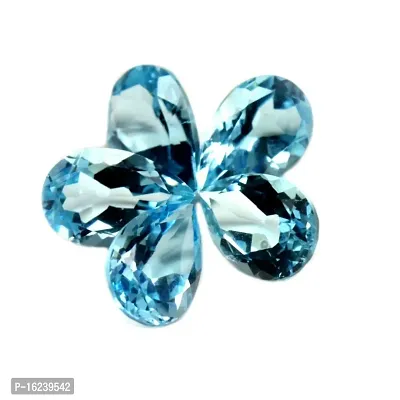 5.25 Ratti 4.77 Carat Natural Blue Topaz Pear Shape Nila Pukhraj Loose Gemstone Astrology Ratan 1 Pcs-thumb0
