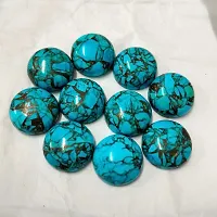 11.25 Ratti 10.12 Carat Natural Copper Turquoise 1 Pcs Firoza Round Loose Gemstone Chakra Healing Ratan-thumb1