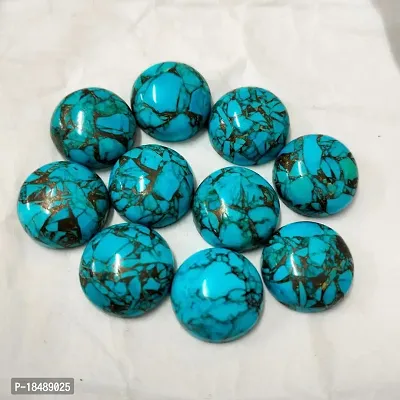 11.25 Ratti 10.12 Carat Natural Copper Turquoise 1 Pcs Firoza Round Loose Gemstone Chakra Healing Ratan-thumb2