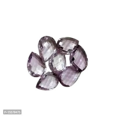 4.25 Ratti 3.86 Carat Natural Amethyst Pear Checker Shape Jamunia Loose Gemstone 1 Pcs