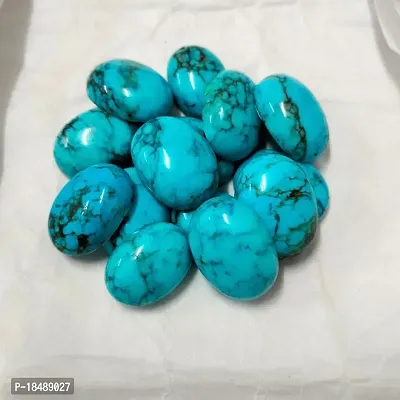 10.25 Ratti 9.25 Carat Natural Line Turquoise 1 Pcs Firoza Oval Shape Loose Gemstone Reselling Astrologer-thumb2