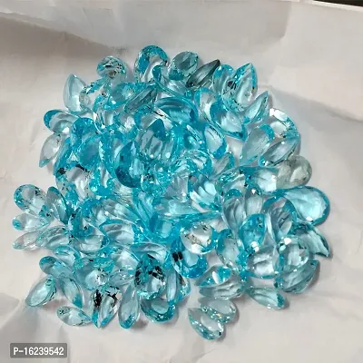 5.25 Ratti 4.77 Carat Natural Blue Topaz Pear Shape Nila Pukhraj Loose Gemstone Astrology Ratan 1 Pcs-thumb2