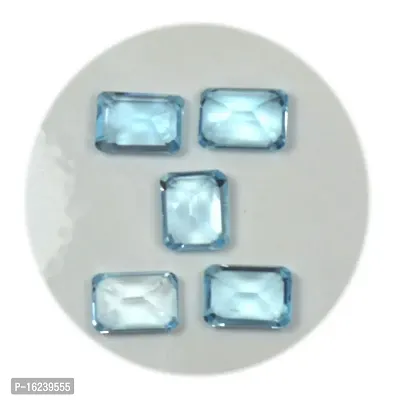 5.25 Ratti 4.77 Carat Natural Blue Topaz Rectangle Shape Nila Pukhraj Loose Gemstones Rashi Ratan 1 Pcs-thumb4