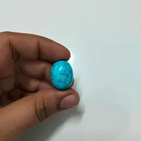 10.25 Ratti 9.25 Carat Natural Line Turquoise 1 Pcs Firoza Oval Shape Loose Gemstone Reselling Astrologer-thumb2