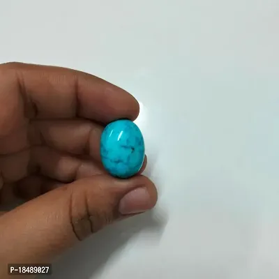 10.25 Ratti 9.25 Carat Natural Line Turquoise 1 Pcs Firoza Oval Shape Loose Gemstone Reselling Astrologer-thumb3