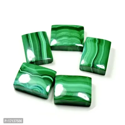 3.25 Ratti 2.95 Carat Natural Malachite 1 Piece Rectangle Shape Dana Firang Loose Gemstone Chakra Healing Bead