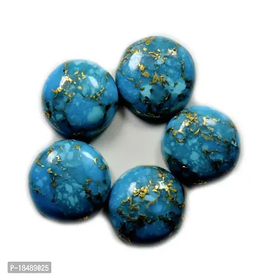 11.25 Ratti 10.12 Carat Natural Copper Turquoise 1 Pcs Firoza Round Loose Gemstone Chakra Healing Ratan-thumb0