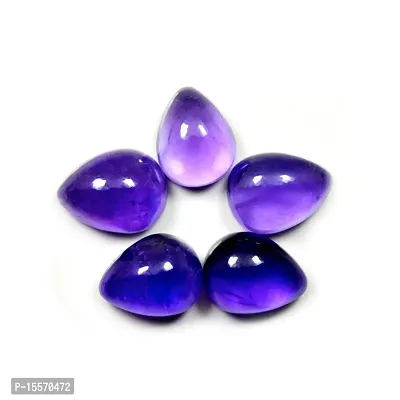 4.25 Ratti 3.86 Carat Natural Amethyst Cabochon Pear Jamunia Loose Gemstone Ratan 1 Pcs