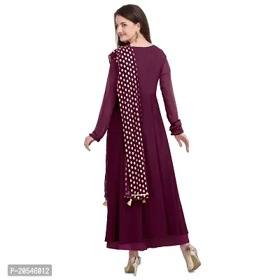 Fancy Anarkali long Kurti  with Dupatta Set-thumb2