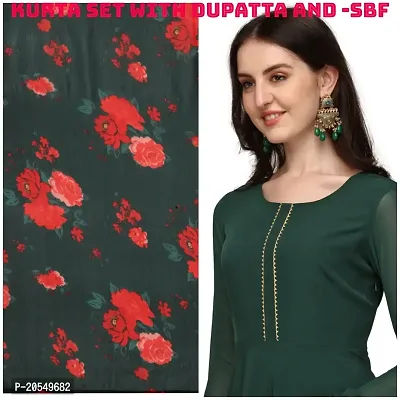 Fancy Anarkali long Kurti  with Dupatta Set-thumb3