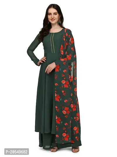 Fancy Anarkali long Kurti  with Dupatta Set-thumb2