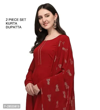 Fancy Anarkali long Kurti  with Dupatta Set