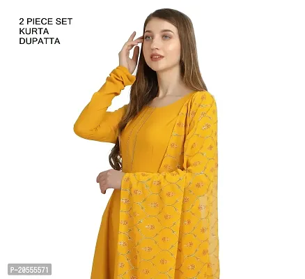 Fancy Anarkali long Kurti  with Dupatta Set-thumb0