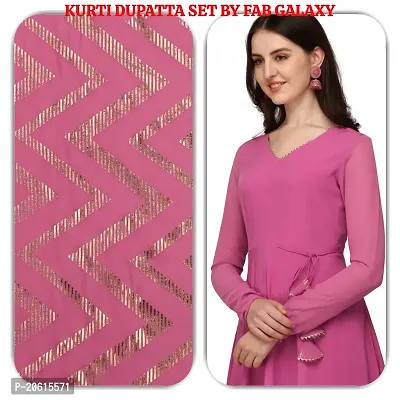 Fancy Anarkali long Kurti with Dupatta Set-thumb3