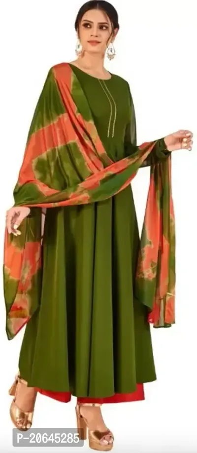 Fancy Anarkali long Kurti with Dupatta Set-thumb2