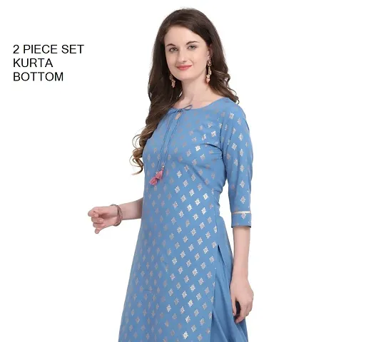 Fancy Anarkali long Kurti with Bottom Set