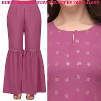 Fancy crepe kurti with bottom and Georgette printed dupatta Set-thumb3