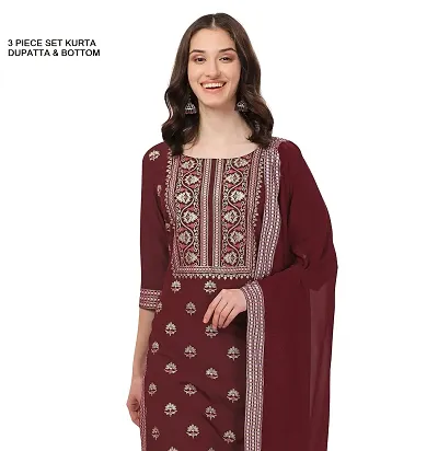 New In II Crepe Kurta, Bottom and Dupatta Set