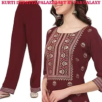 Fancy Crepe kurti with Bottom  and dupatta Set-thumb3