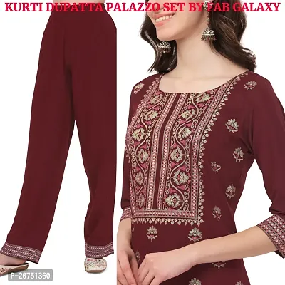 Fancy Crepe kurti with Bottom  and dupatta Set-thumb4