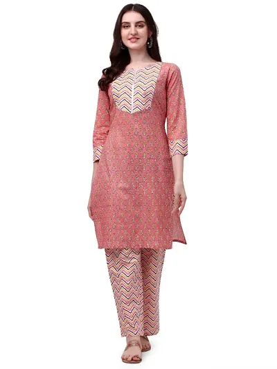 Stylish Polyester Printed Kurta Bottom Set