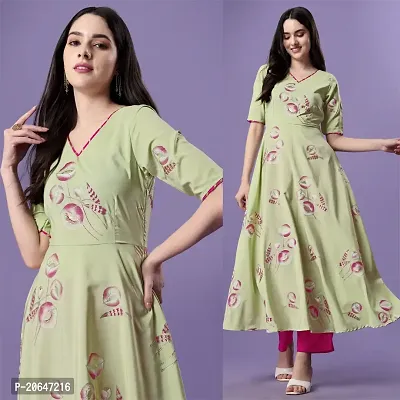 Fancy Anarkali long Kurti with Dupatta Set