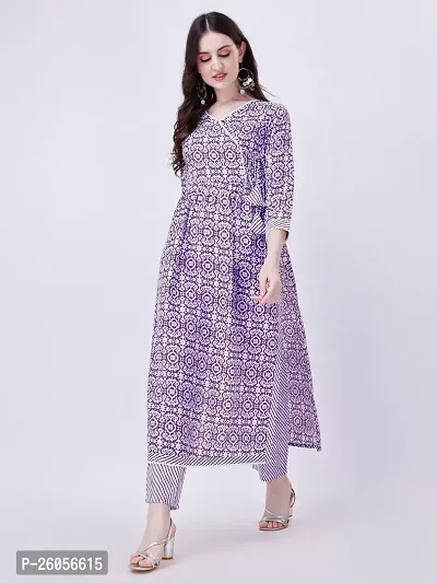 Angrakha Pattern Cotton Kurta Set With Pant Set-thumb5