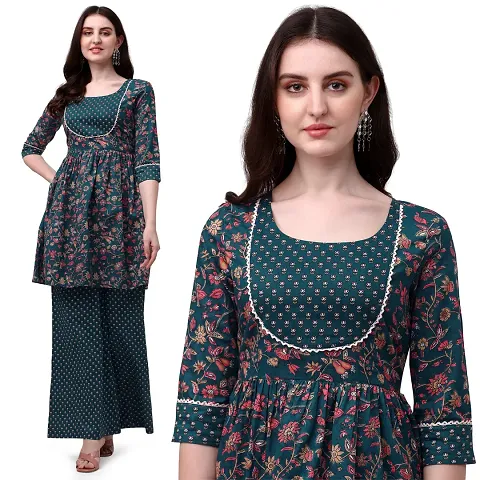 Fancy Anarkali long Kurti with Bottom Set