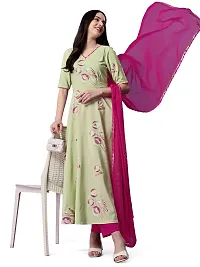 Classic Printed Crepe Anarkali  Kurta with Dupatta Set-thumb3