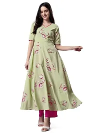 Classic Printed Crepe Anarkali  Kurta with Dupatta Set-thumb4