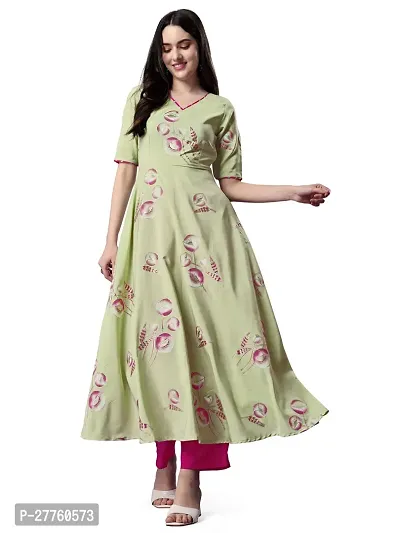 Classic Printed Crepe Anarkali  Kurta with Dupatta Set-thumb5