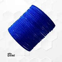 Glassery Glass Velvet Bangles for Women: Handmade, Elegant, and Stylish Bracelets - Perfect for Everyday Wear or Special Occasions (Pack of 48) (2.8) (Blue)-thumb1