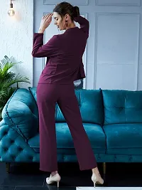 Women 3 Pc Coat Set (Blazer, Bustier and Pant) Solid Suit-thumb3