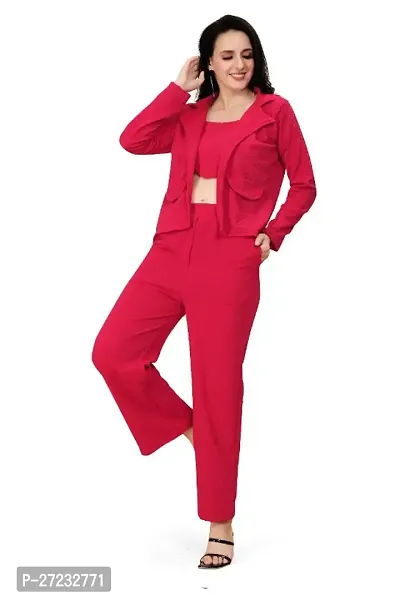 Classic Polyester Solid Co-ord Set For Women-thumb0
