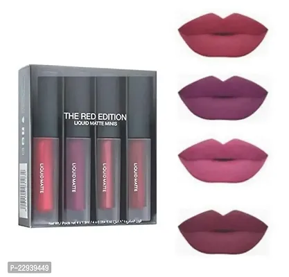 Professional Red Edition Mini Liquid Lipsticks Pack of 4-thumb0