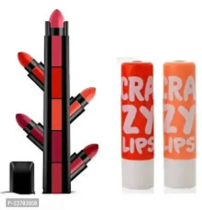 5in1 lipstick and 2 crazy lips lip balm for makeup