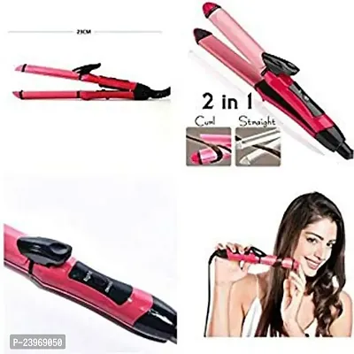 2 in 1 Hair Straightener and Curler NHC-2009 for good hair-thumb2